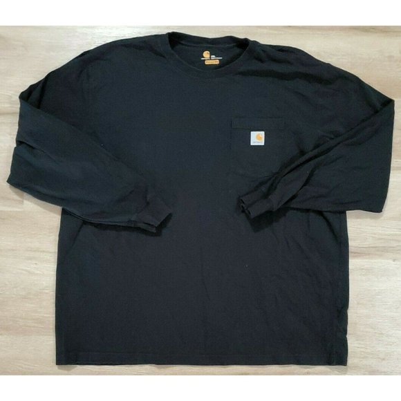 Carhartt Other - Carhartt Mens Long Sleeve Pocket Black T-Shirt XXL